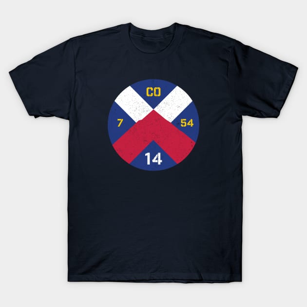 Colorado 14er Blue Summit Roundel T-Shirt by Draft Horse Studio